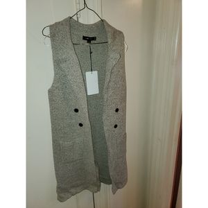 Love tree long Gray cardigan vest